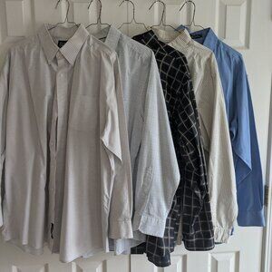Lot of 5 Men's Button Down Shirts, Jos A Bank, Ralph Lauren, Haggar, Forsyth